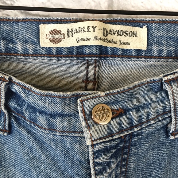 Harley Davidson Vintage Distressed Mom Jeans Sz 8 - Picture 3 of 7
